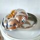 Ice cube bucket pumpkin silver metal design 70s