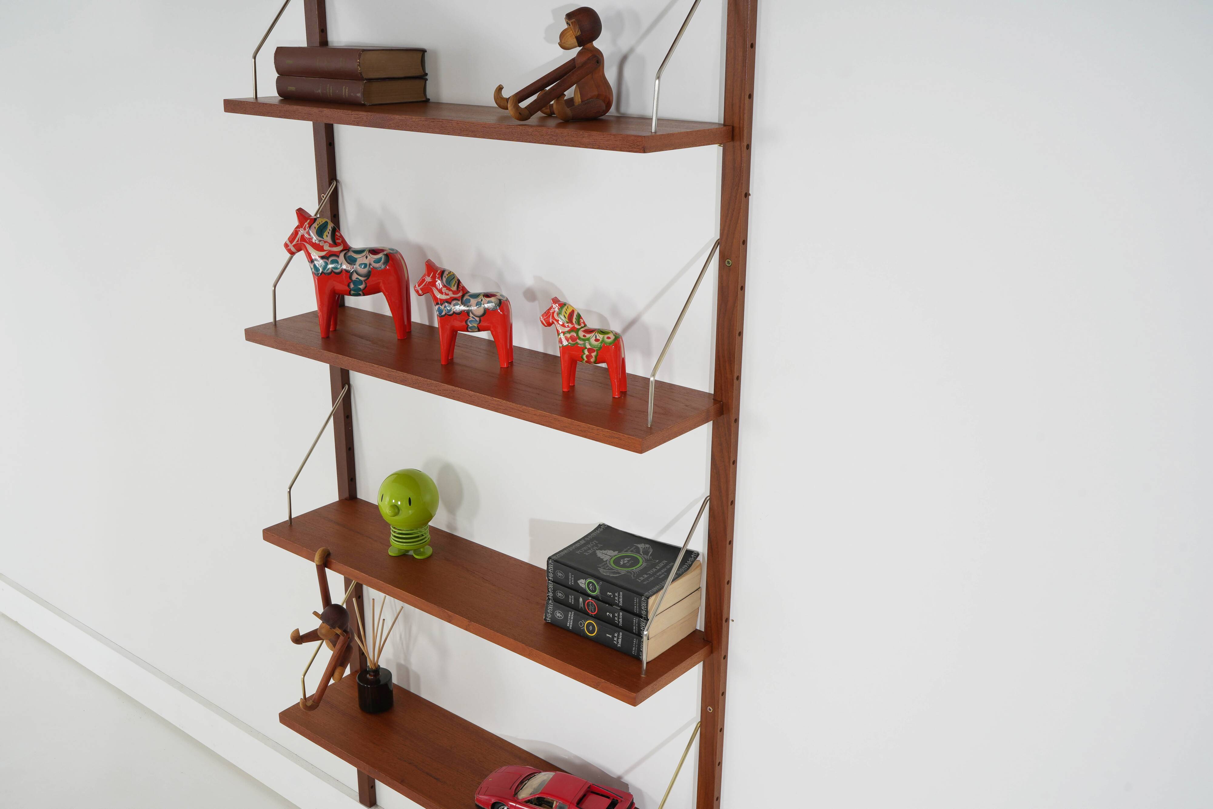 Modular shelving teak veneer, Denmark, 1970s