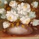 Still life painting with flowers, artist's signature