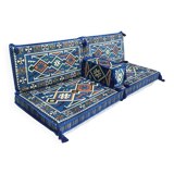 Anatolian Floor Couch, Blue Floor Sofa, Arabic Majlis Seating
