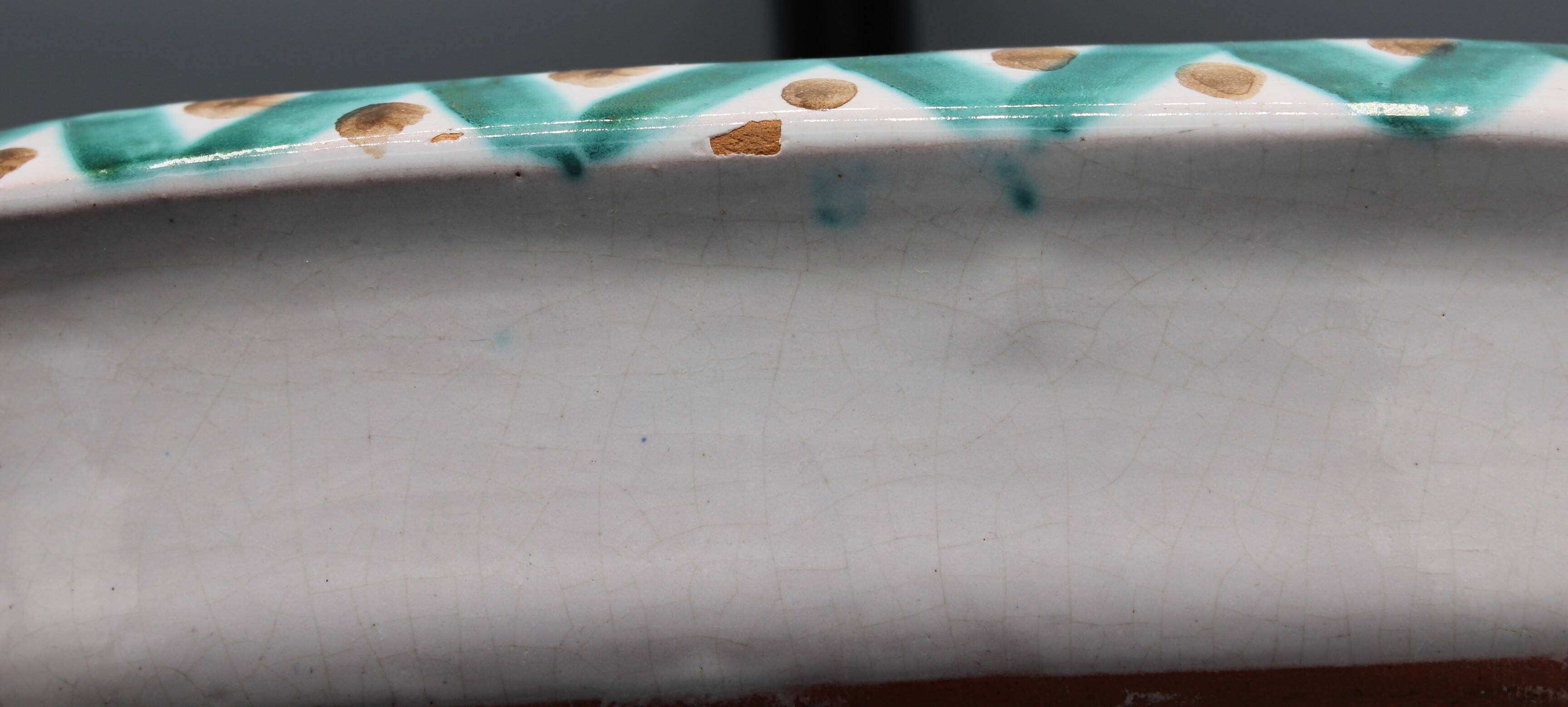 Large vintage ceramic dish depicting a bird - robert picault