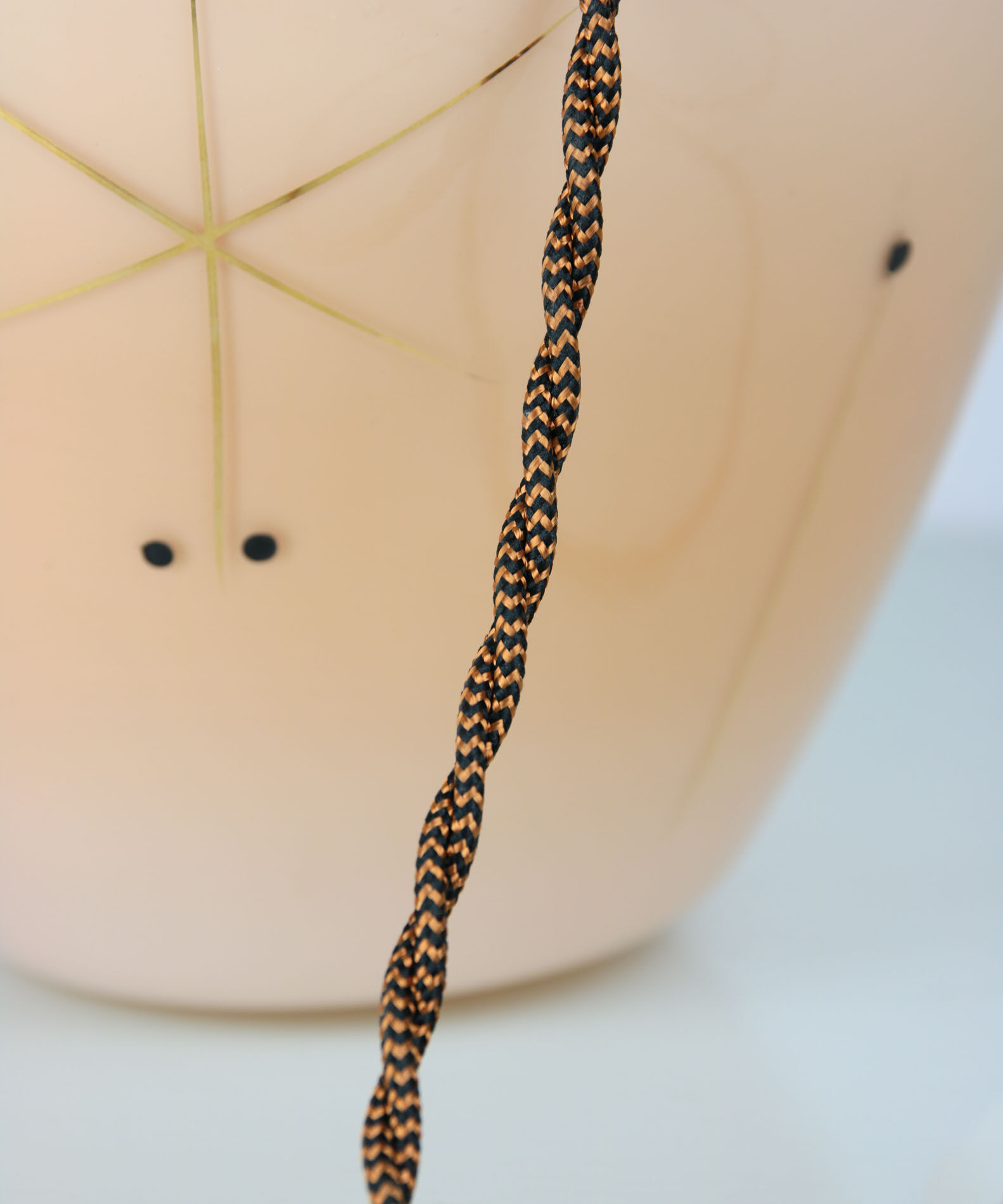 Midcentury glass & brass table lamp