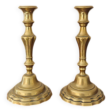Pair of brass candlesticks from the 19th century
