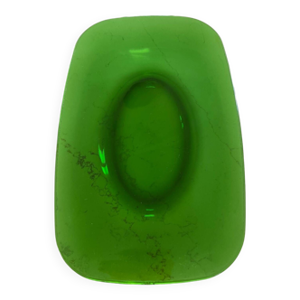 Transparent green oval dish