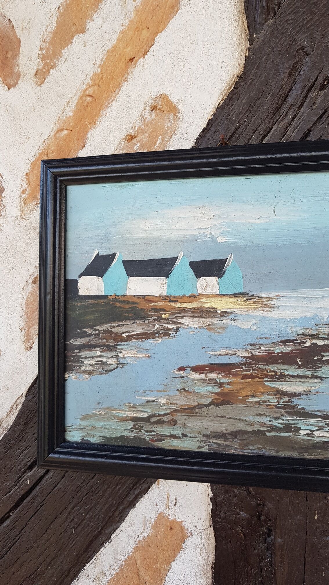 Tableau huile sur panneau marine