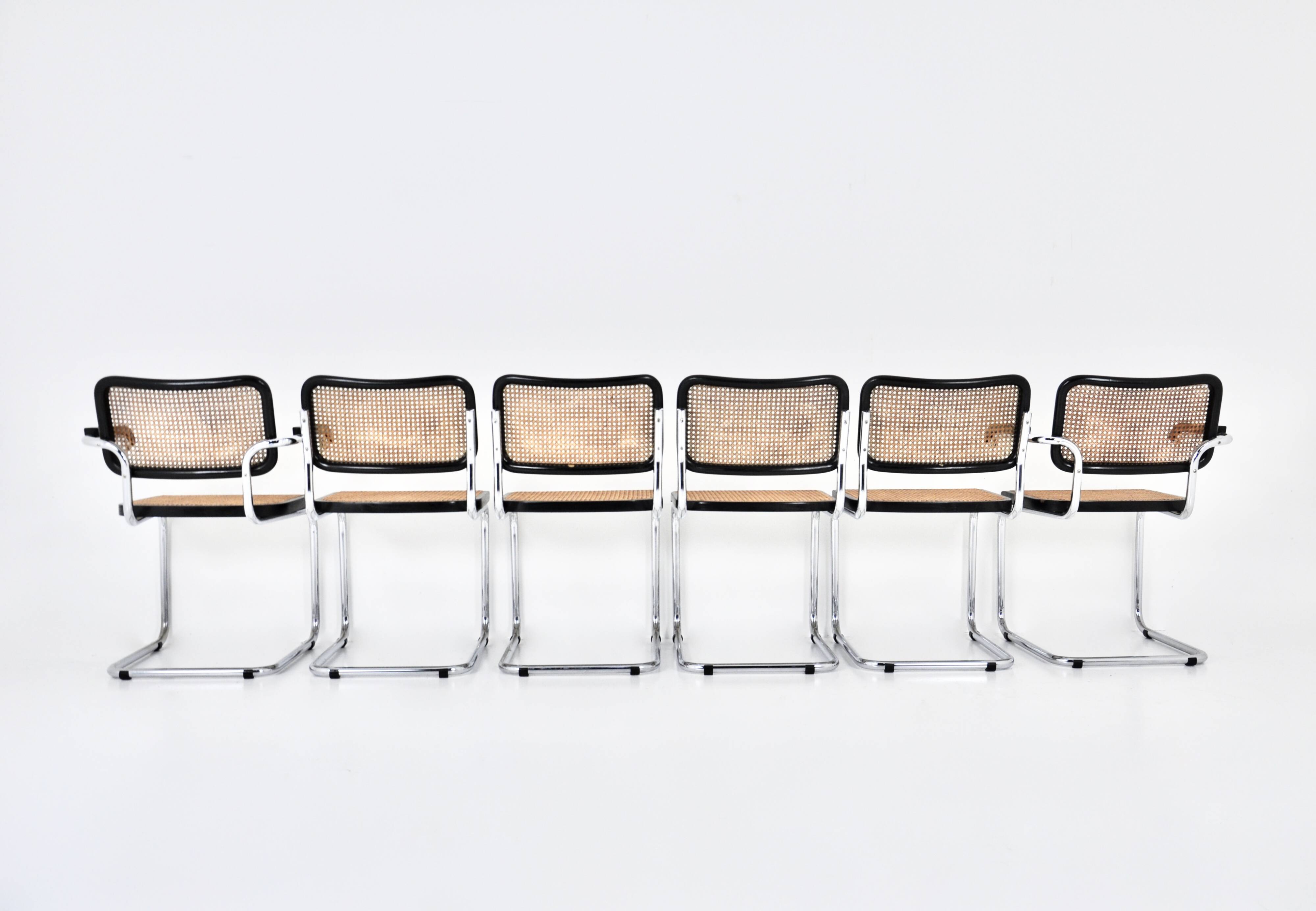 Ensemble de 6 chaises de salle à manger style B32 par Marcel Breuer