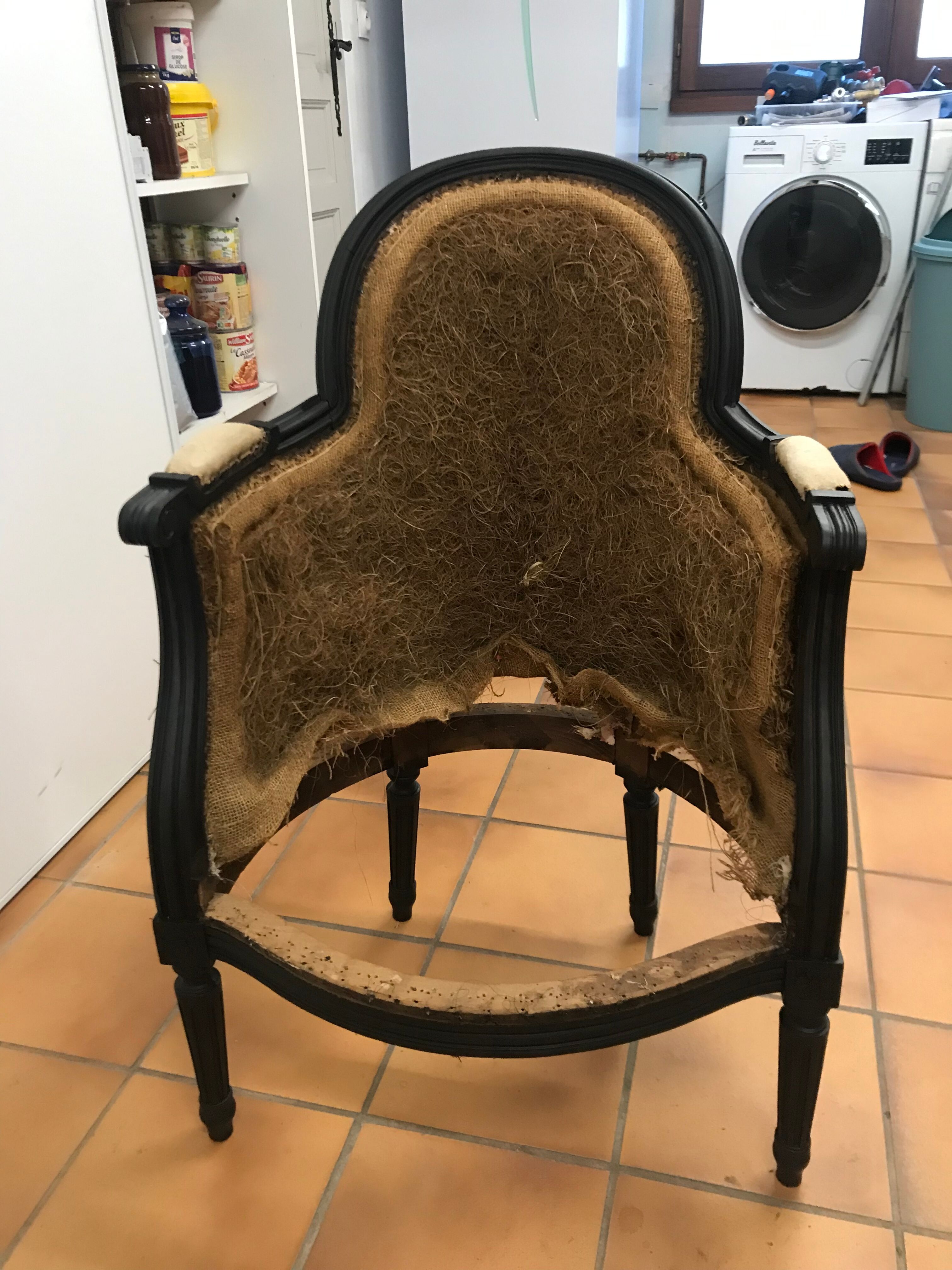 2 fully restored antique bergère armchairs