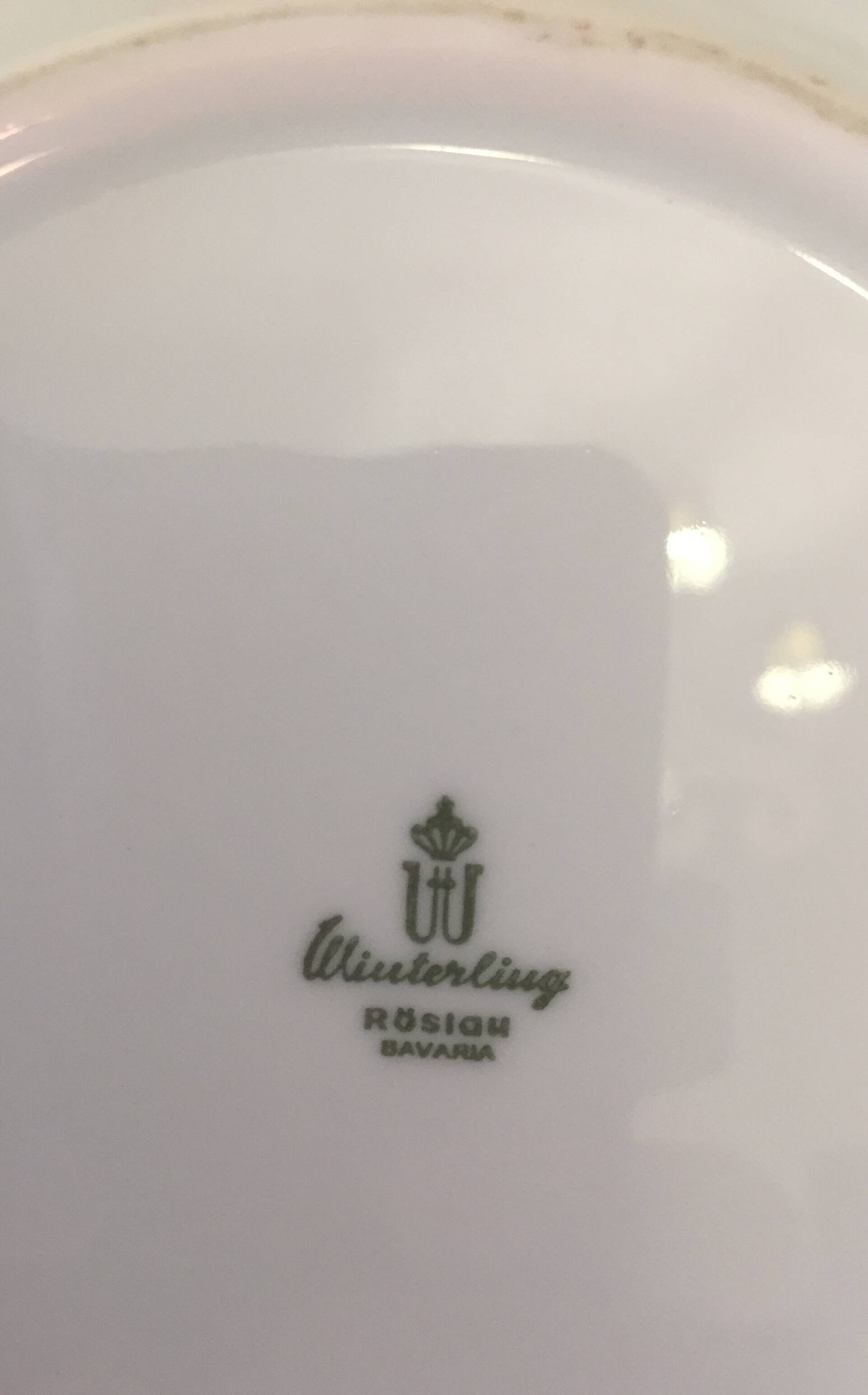 6 assiettes - porcelaine - winterling  bavaria - vintage - entrée , fromage , dessert