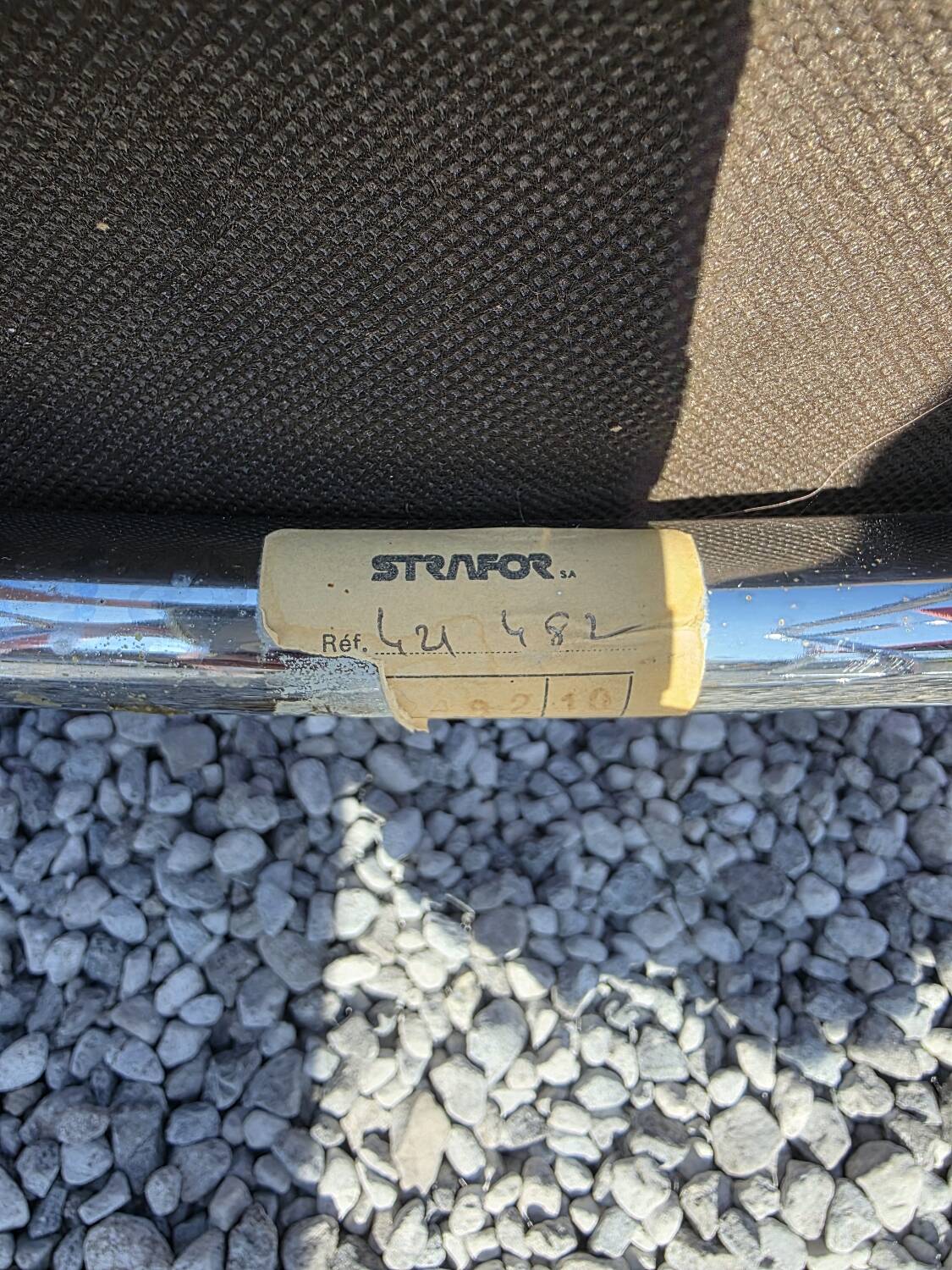 3 vintage chrome metal armchairs with orange fabric tops