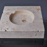 Cendrier brutaliste par Fratelli Mannelli, travertin, Italie, 1970