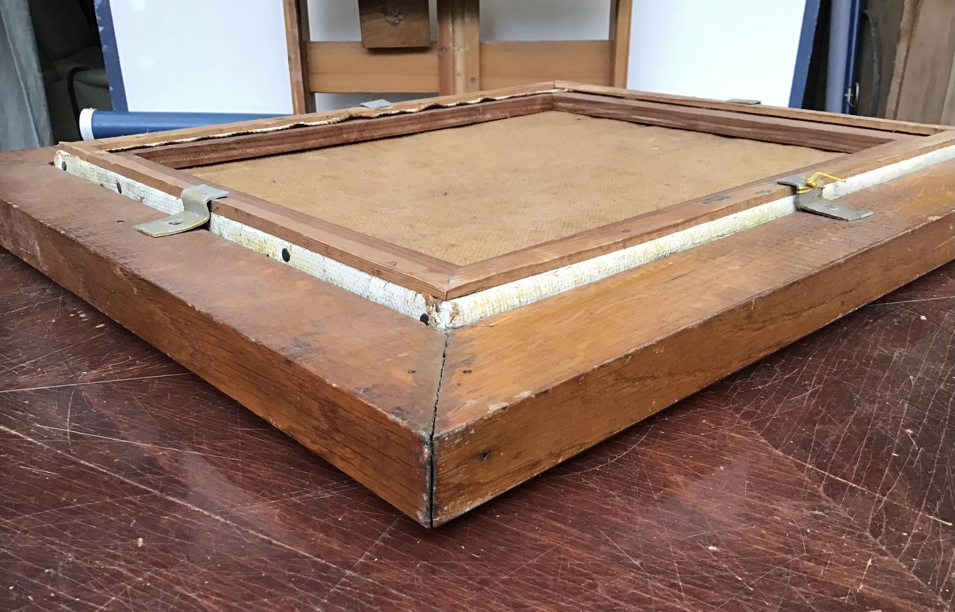 Oil on canvas representing a gypsy or fairground camp