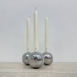 Mid-century design atomic aluminium candle stick ball shaped , 1970s