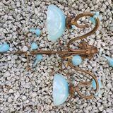 Murano glass chandelier suspension and its 2 wall lights