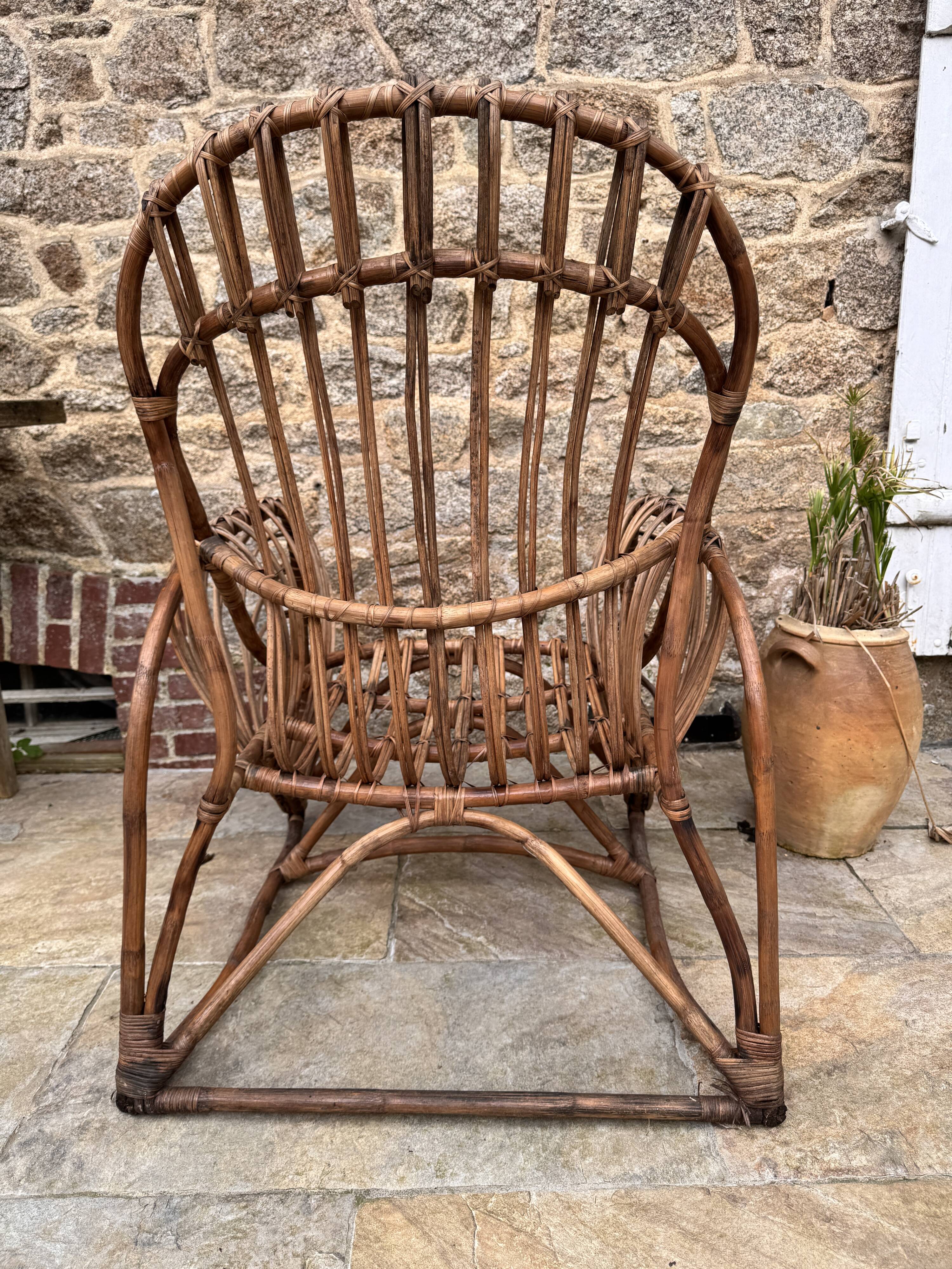 Vintage rattan armchair