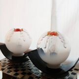 Mazzega, lampes de table, cristal de Murano