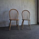 Tatra dining chair set from the 1960s in light wood, Mid-Century style.