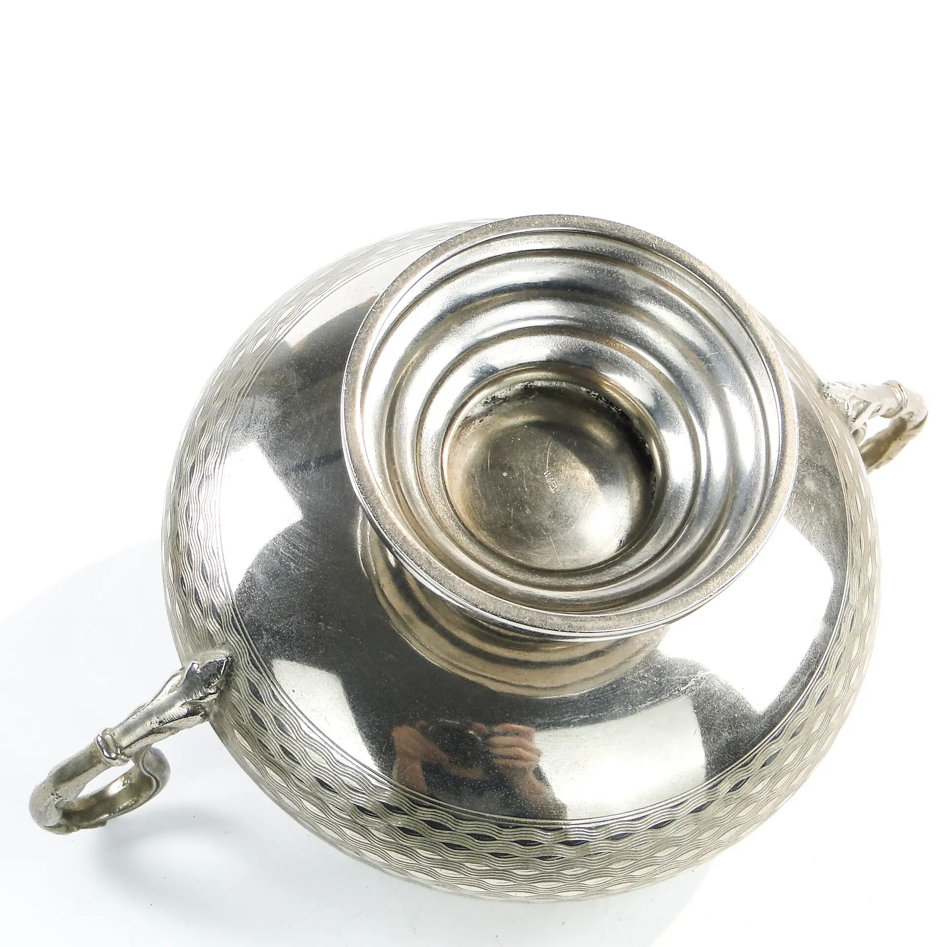 Art Nouveau sugar bowl, silver-plated metal, WMF, Germany, early 20th century