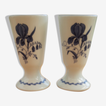 Pair of Limoges porcelain mazagrans