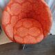 Seventies wheeled basket armchair