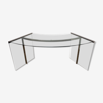 Bureau président par Gallotti & Radice en verre et chrome