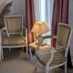 Louis XVI salon: lot of a banquette and two armchairs