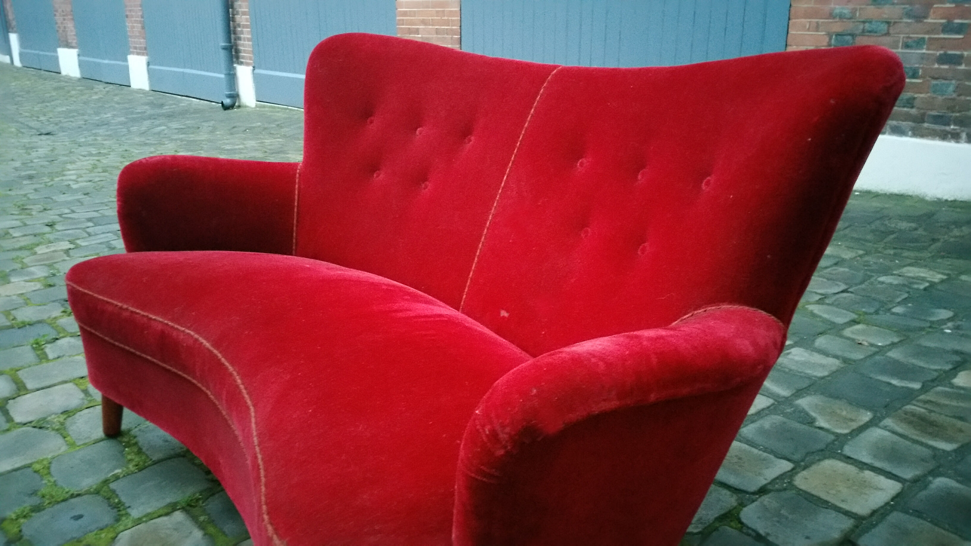 Vintage sofa Swedish year 40/50 wing arc curved Carl Malmsten