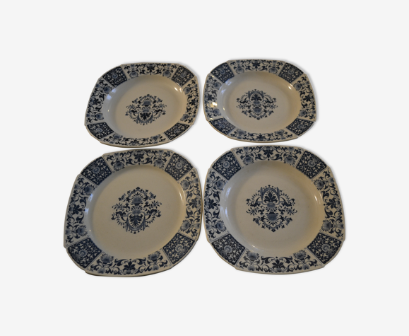 Lot de 4 assiettes carrées Terre de fer