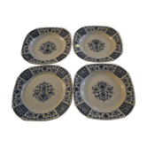 Lot de 4 assiettes  carrées Terre de fer