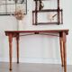 Old wooden table with turned legs - speckled top