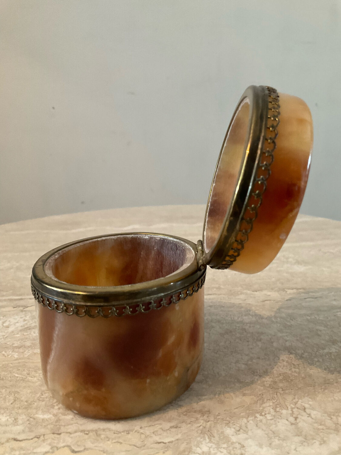 Vintage onyx jewelry box