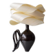 Modern Sculptural Table Lamp in Ceramic and Wood, Organic Style: "Cántaro Cloud" with Wings