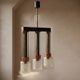 Czechoslovak brutalist light fixture, mid-century ceiling lighting, 1970s
