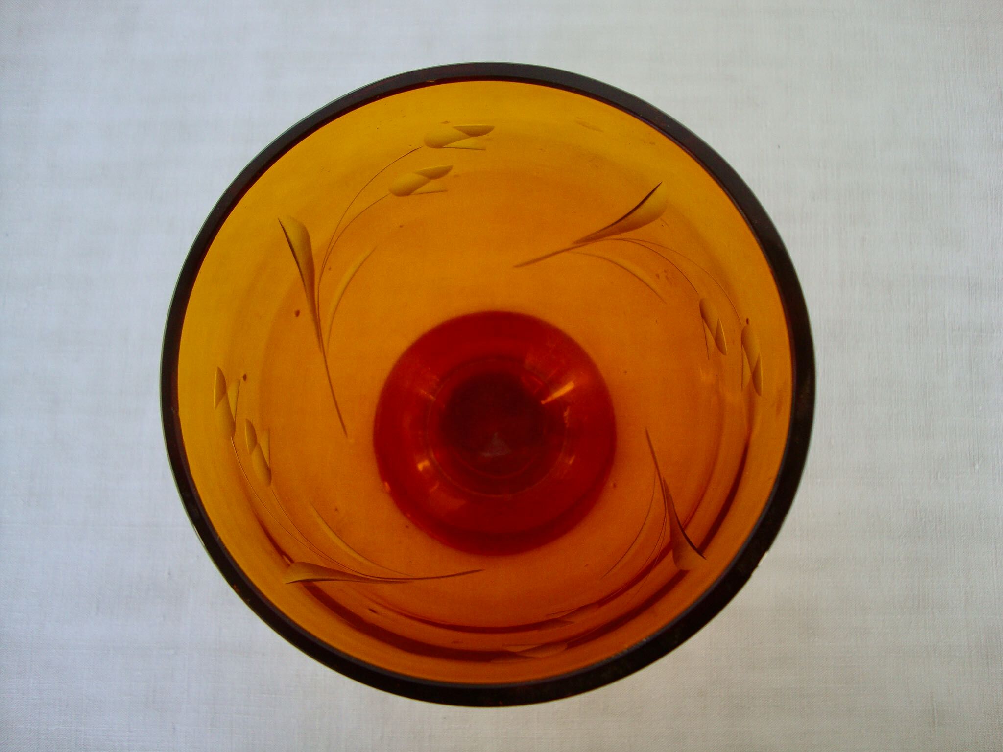 Blown and chiseled crystal vase