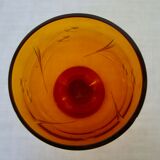 Blown and chiseled crystal vase