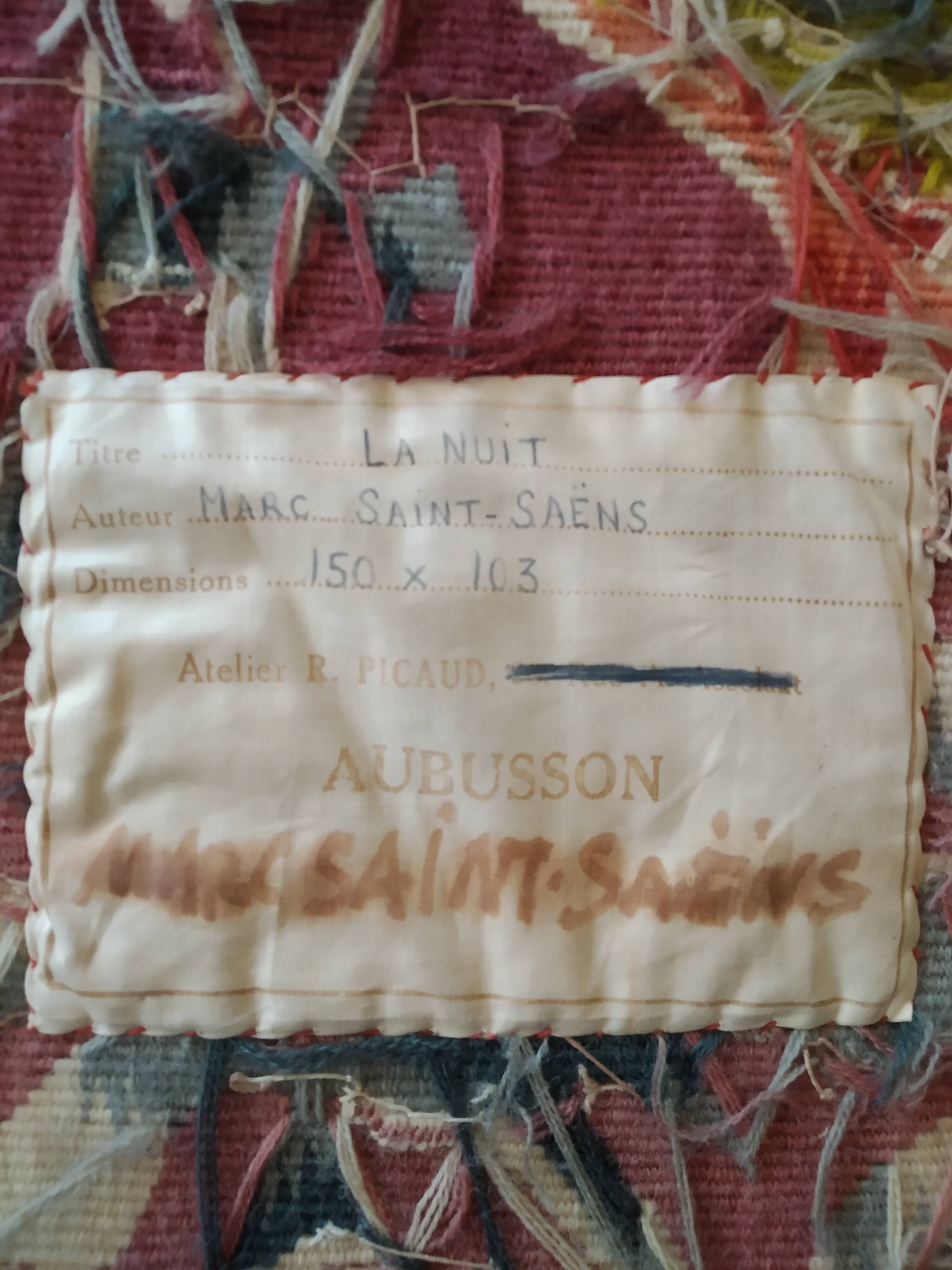 Aubusson tapestry "Marc Saint-Saëns"