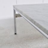 Table basse years 70' marble and chromium acier