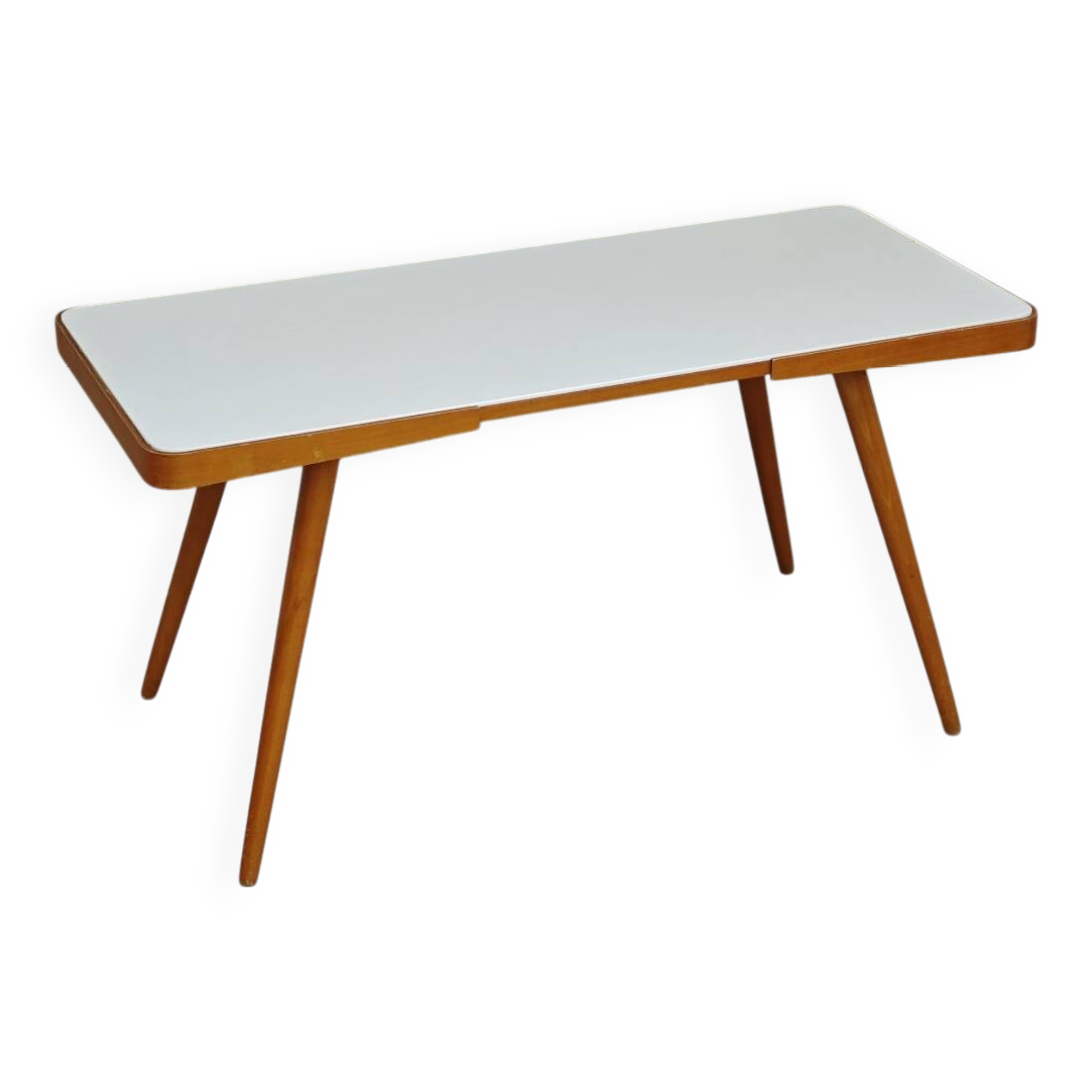 White opaxit coffee table by Jiri Jiroutek for Cesky Nabytek 1960