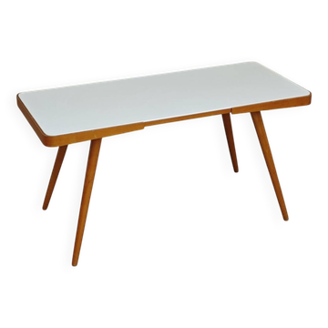 White opaxit coffee table by Jiri Jiroutek for Cesky Nabytek 1960