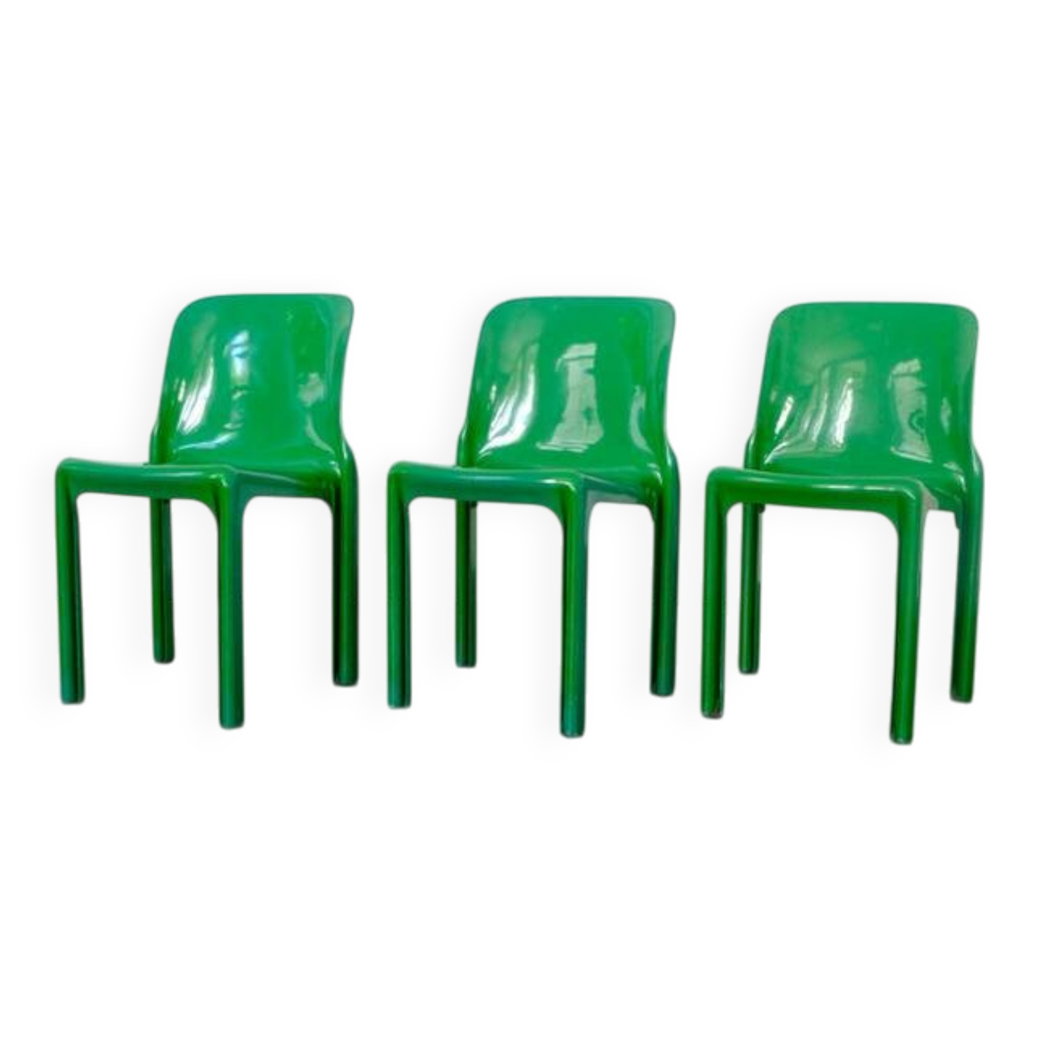 Green "Selene" chair by Vico Magistretti / Artemide