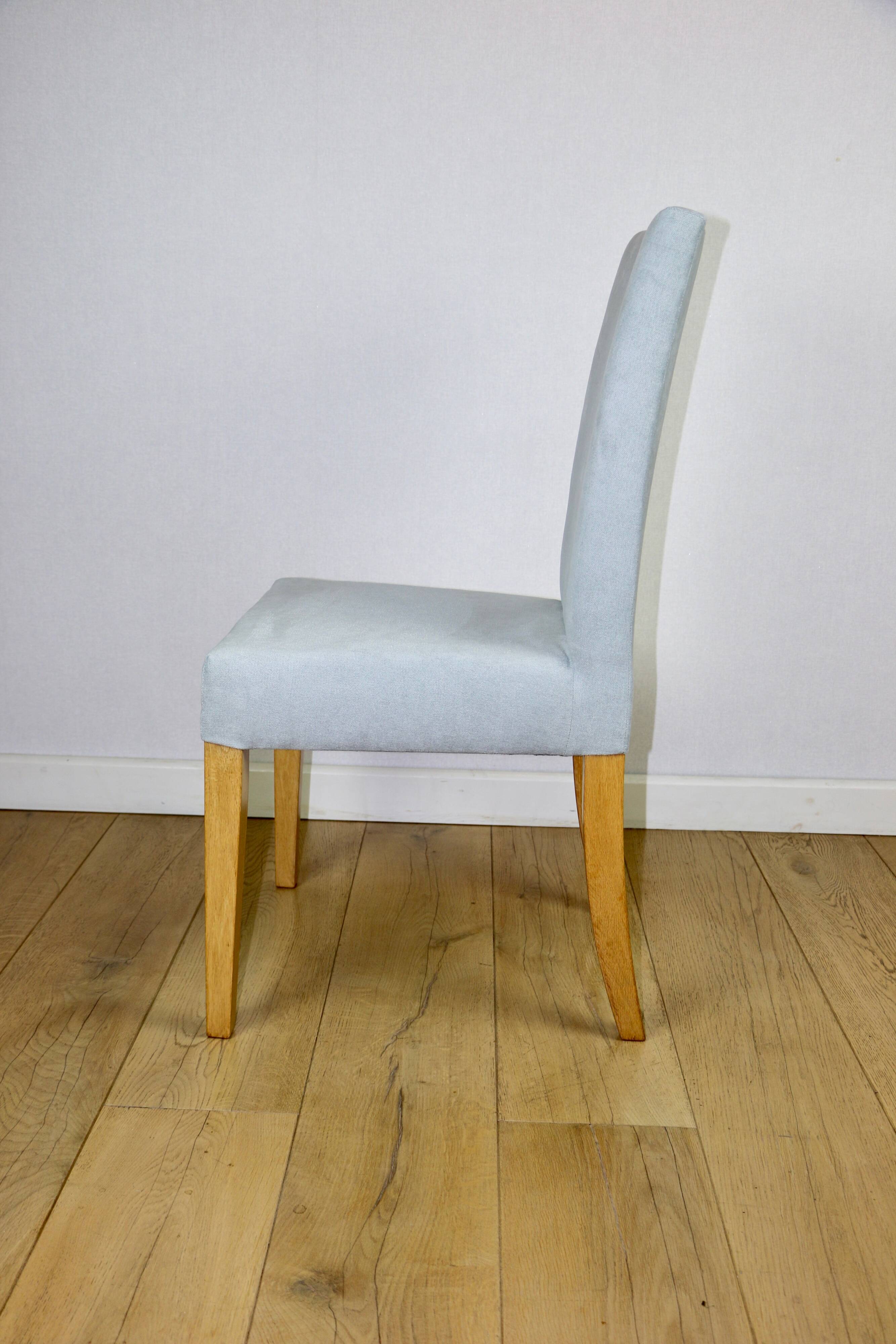 Oak chairs Ikea after renovation vintage blue-celadon-grey - 2 pieces - set