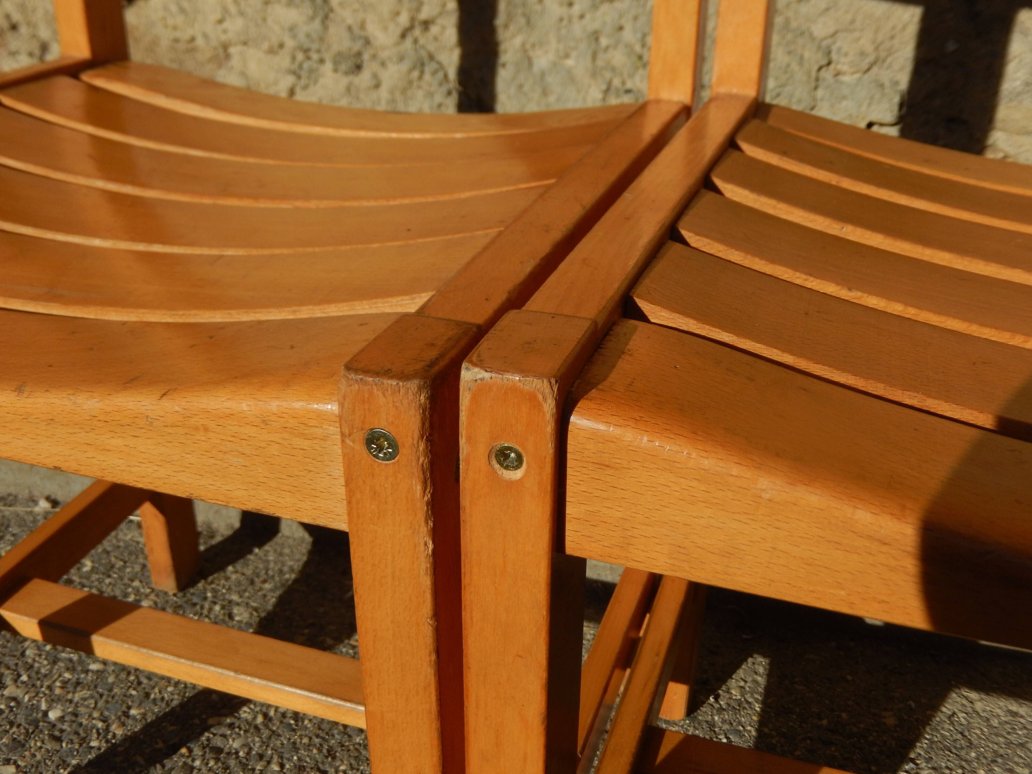 4 wooden chairs in Scandinavian style by André Sornay - dlg de Regain / Perriand