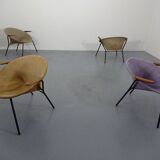 Danish Sueded Balloon Chairs by Hans Olsen for Lea Furniture, 1950s, Set of 4