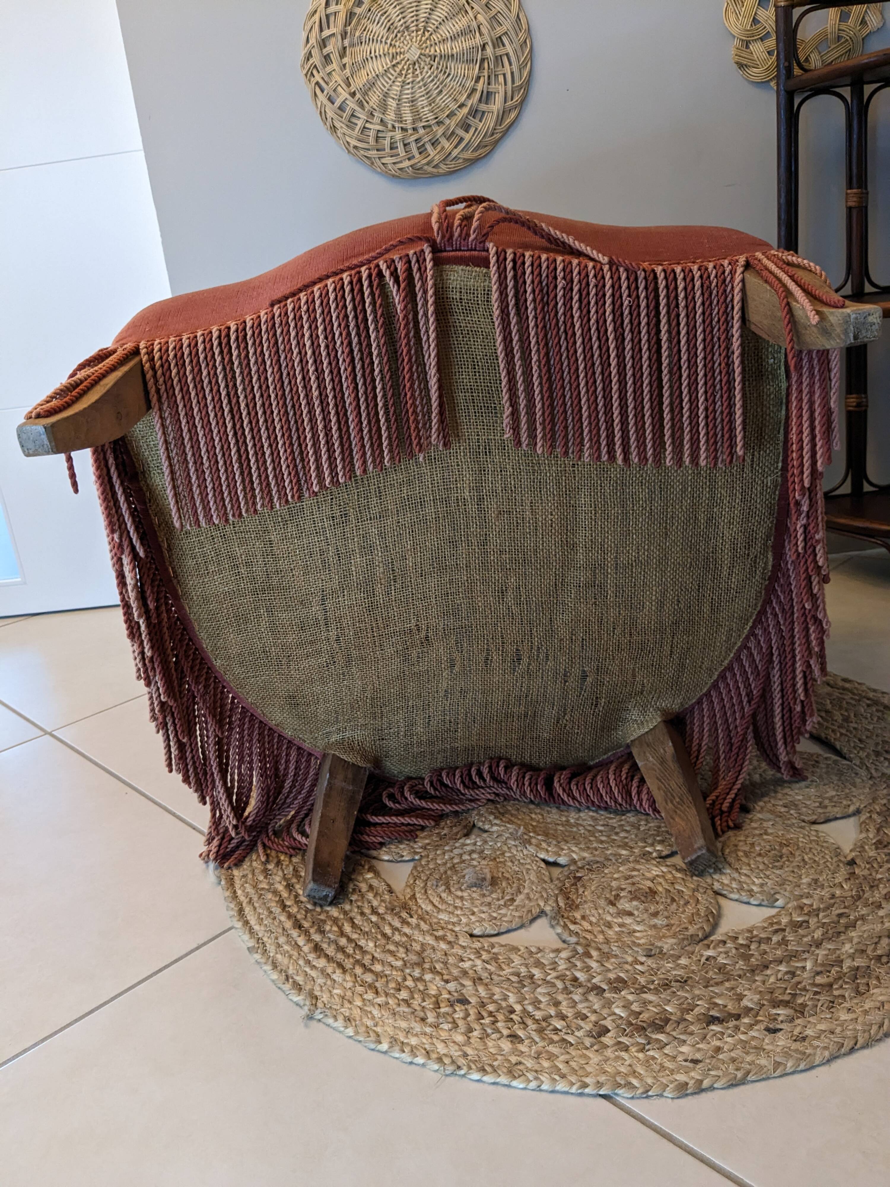 Fauteuil crapaud velours rose