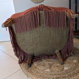 Fauteuil crapaud velours rose