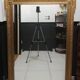 Carved wooden pediment mirror