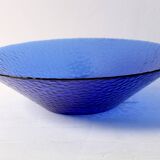 Mid-Century Cobalt Blue Glass Bowl: Large Arcoroc France Centerpiece