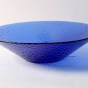 Mid-Century Cobalt Blue Glass Bowl: Large Arcoroc France Centerpiece