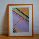 large abstract color photo "windsurfer sails" Vancouver 1985