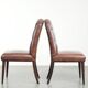 Set of 6 cognac-coloured cow leather Chesterfield dining chairs