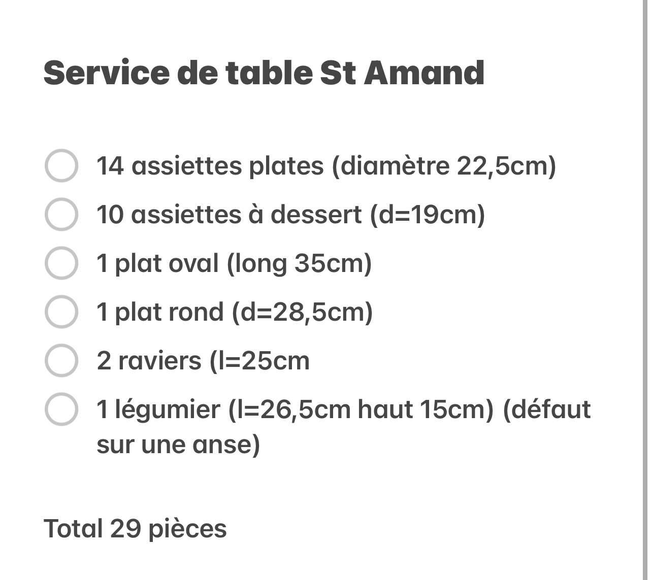 Saint Amand dinner service from the 1950s - 29 pieces.